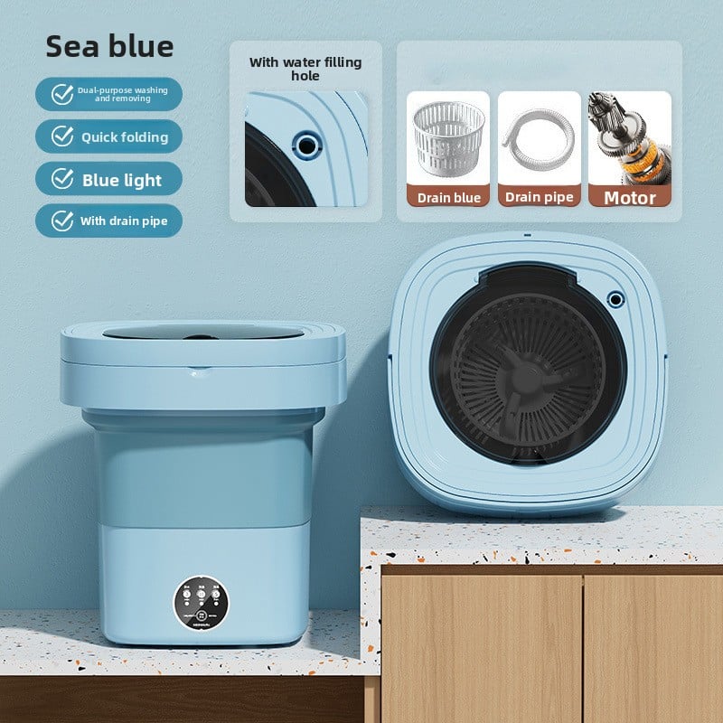 Folding washing machine portable automatic dormitory travel essential mini underwear socks washing machine