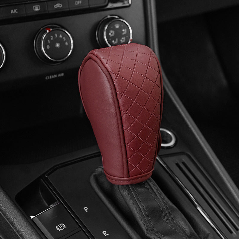 Car Perforated Breathable Cowhide Gear Sleeve