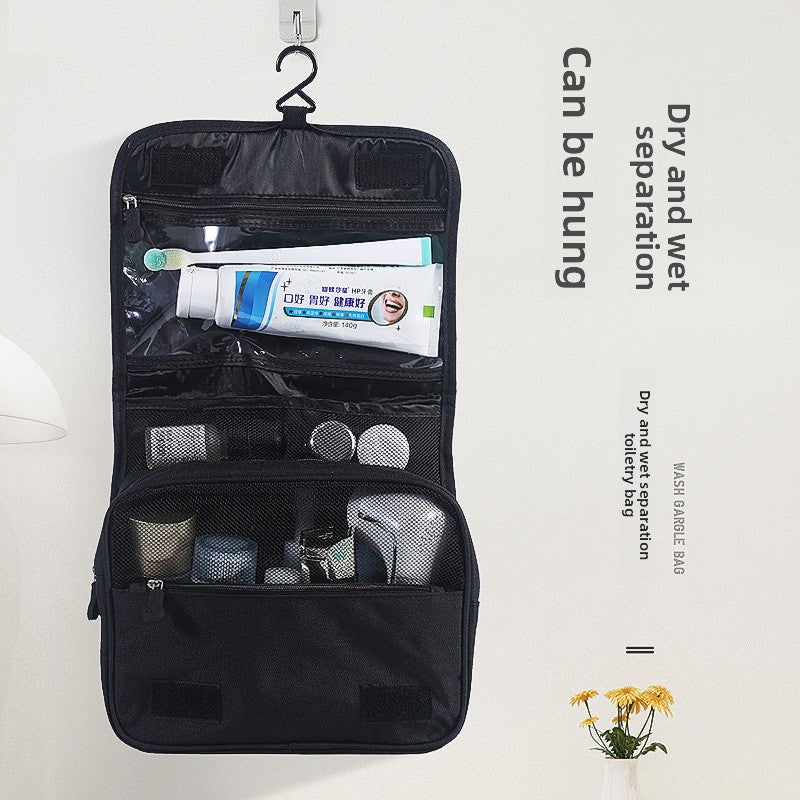 Waterproof large-capacity dry-wet separation cosmetic storage bag
