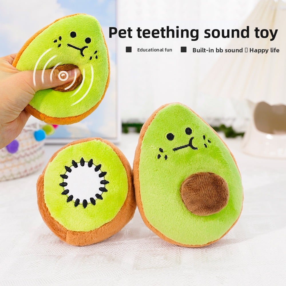 Pet plush avocado toy