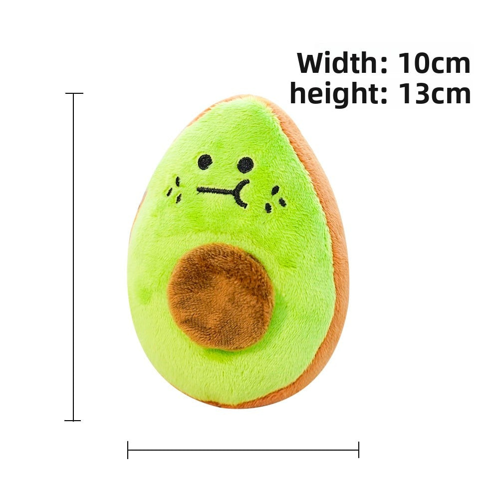 Pet plush avocado toy