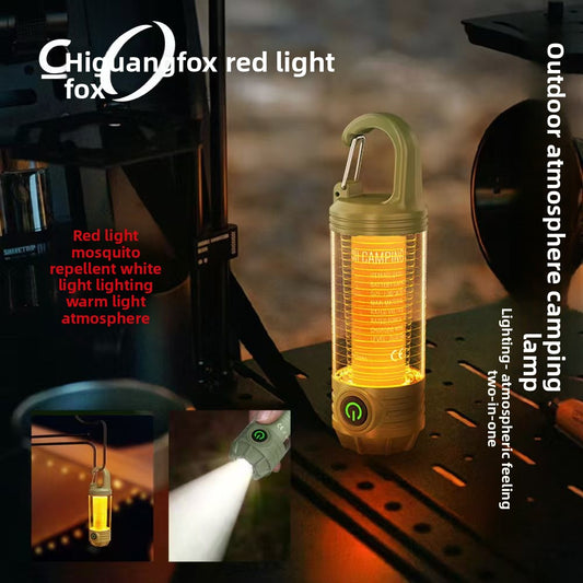 New three-color LED retro camping lamp