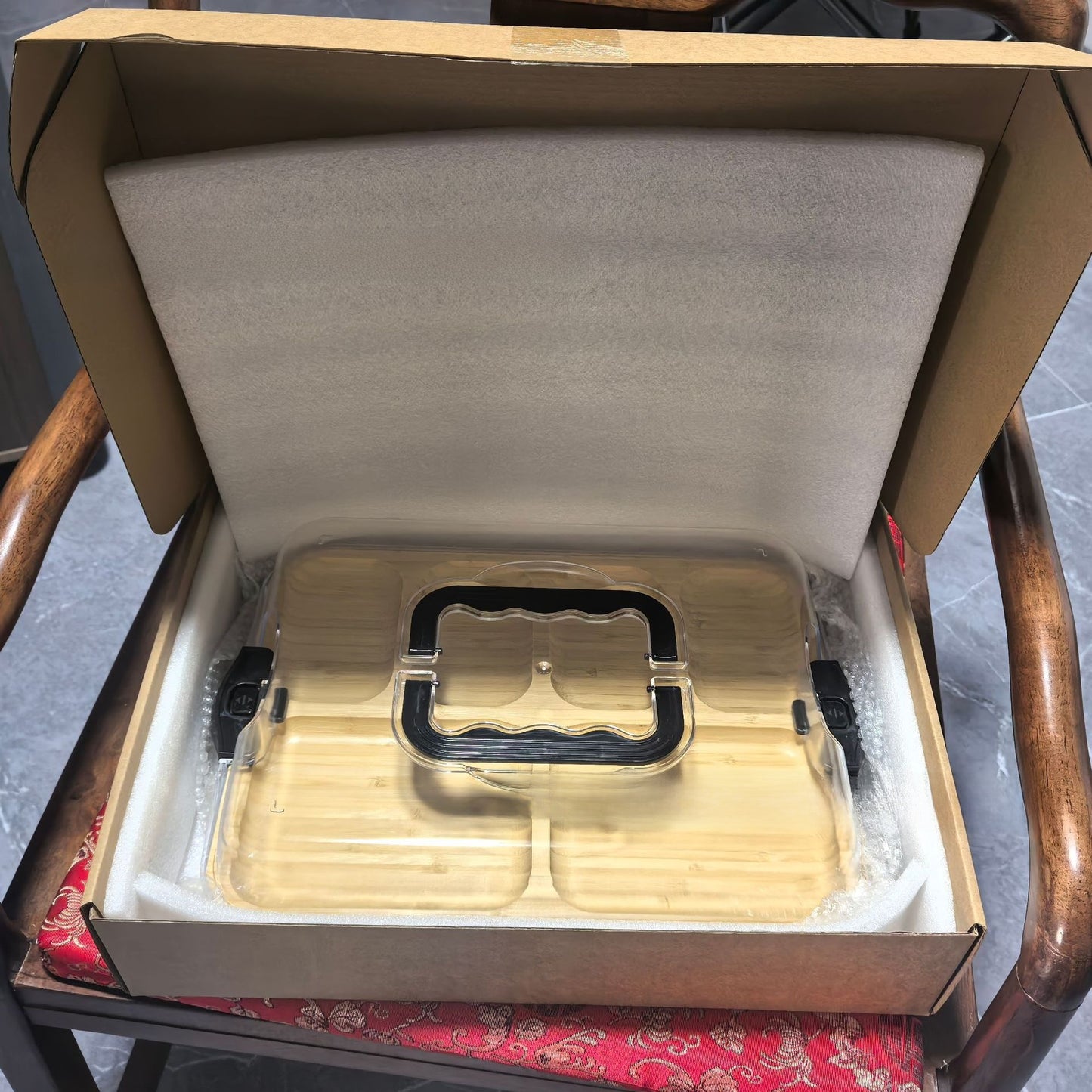 Bamboo cooked food board tray