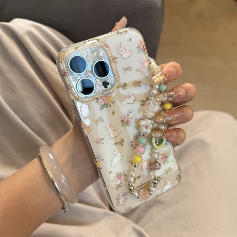 Cute Jungle Running White Rabbit Silicone Phone Case