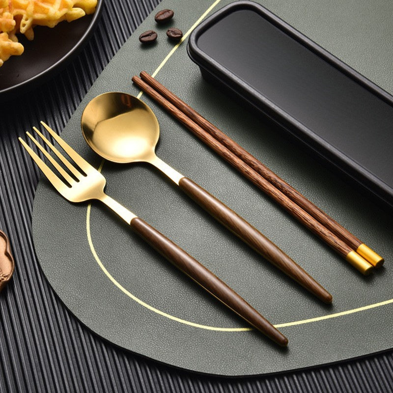 Stainless steel forks chopsticks and spoons