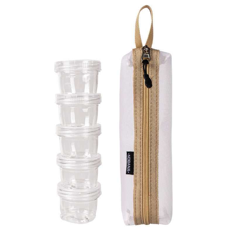 Outdoor portable spliced seasoning bottle 5 pieces suit