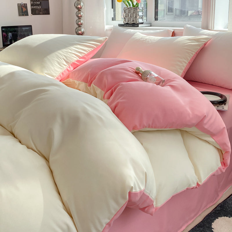 4-piece bedding set, pure cotton bed sheet and duvet cover
