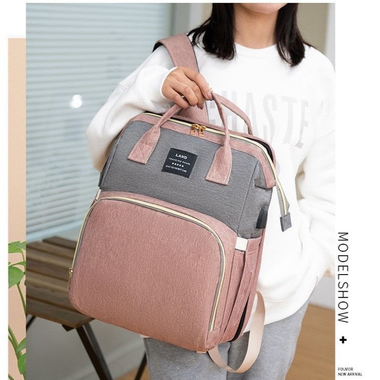Mummy Bag Backpack with Foldable Crib β Your Ultimate Baby Care Companion!