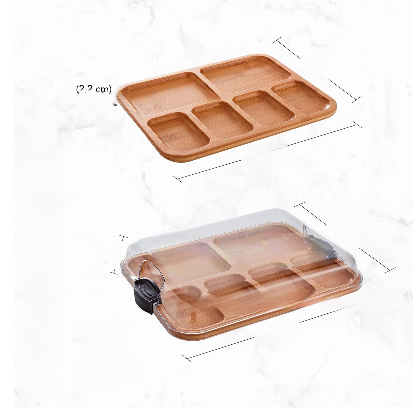 Bamboo cooked food board tray