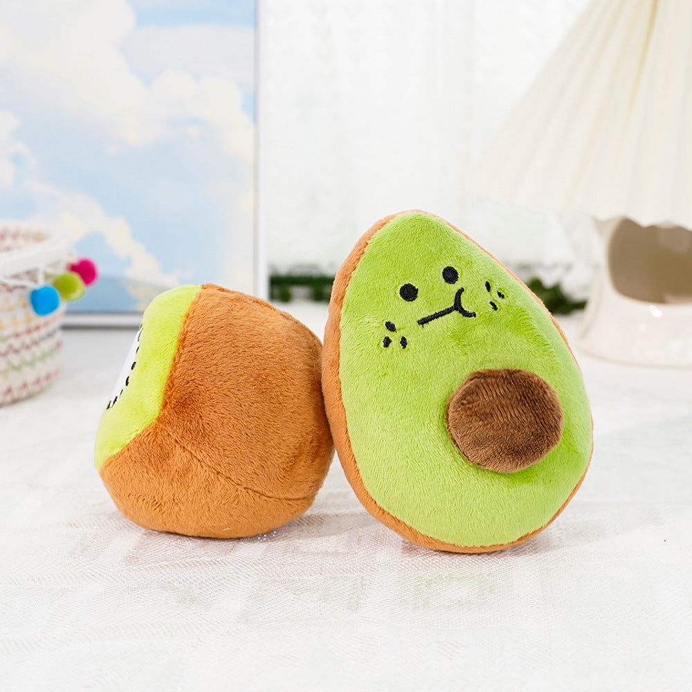 Pet plush avocado toy