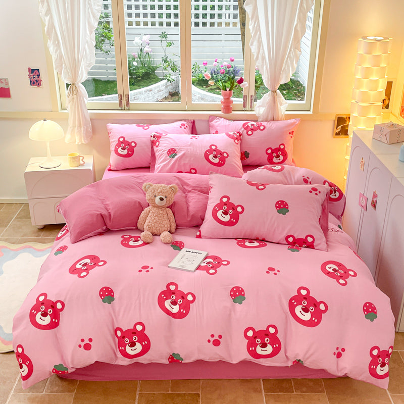 4-piece bedding set, pure cotton bed sheet and duvet cover
