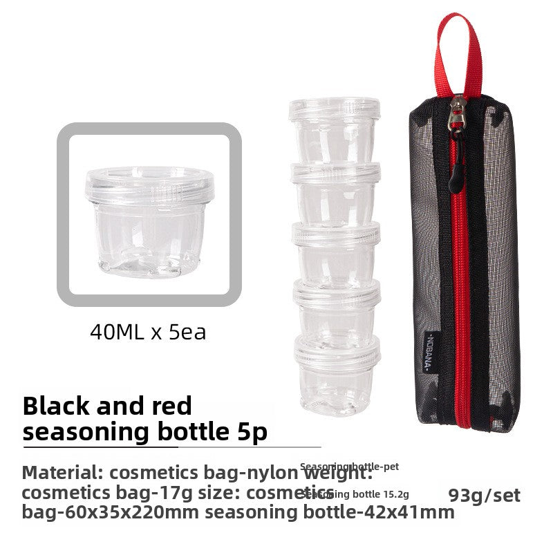 Outdoor portable spliced seasoning bottle 5 pieces suit