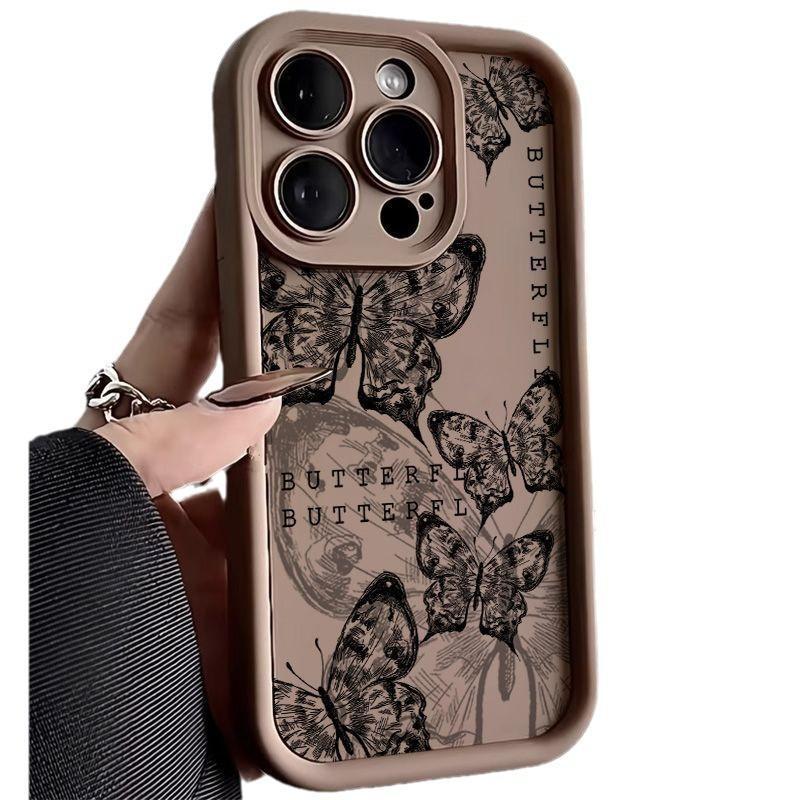 Retro Butterfly Transparent Shockproof Phone Case