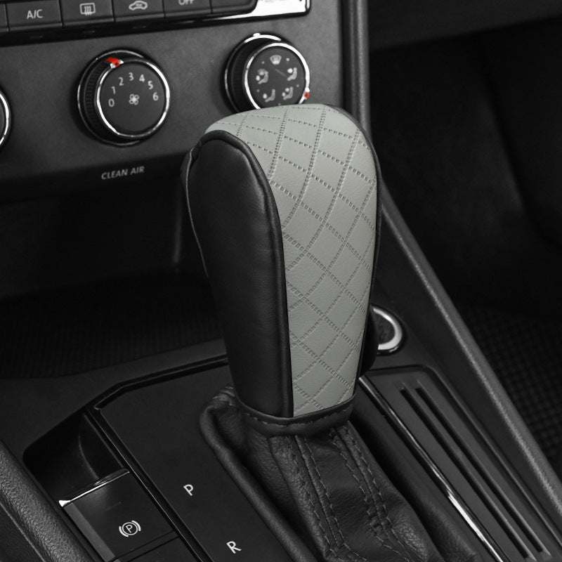 Car Perforated Breathable Cowhide Gear Sleeve