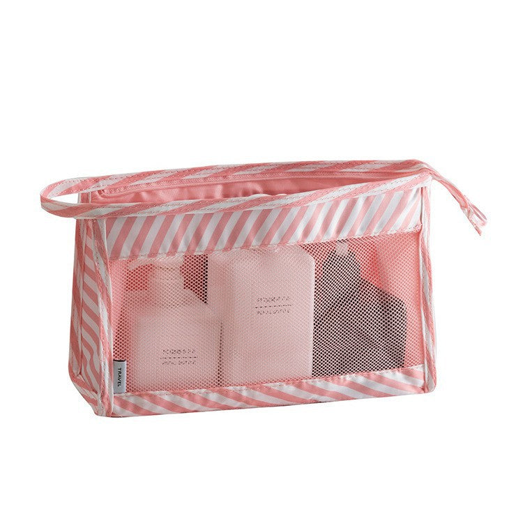 Waterproof large-capacity dry-wet separation cosmetic storage bag