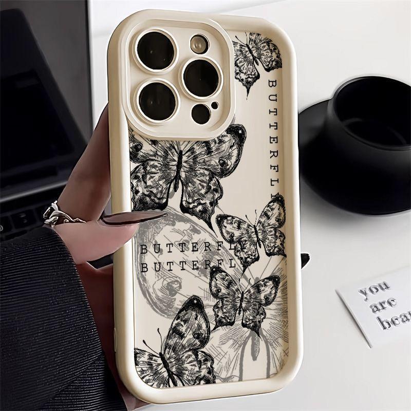Retro Butterfly Transparent Shockproof Phone Case
