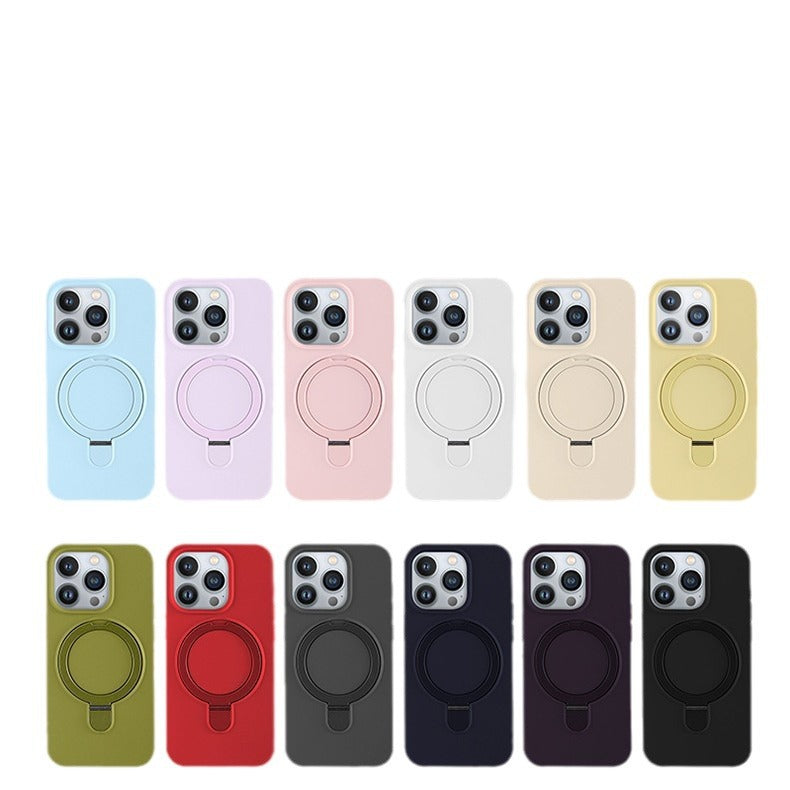 Liquid silicone fulcrum bracket Apple  magnetic suction phone case