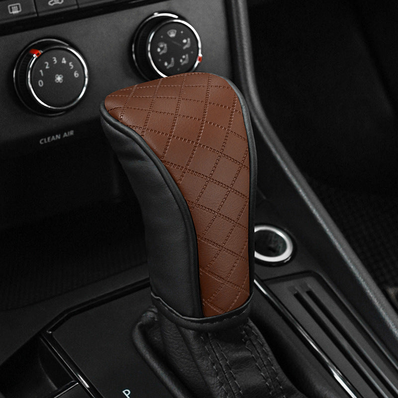 Car Perforated Breathable Cowhide Gear Sleeve