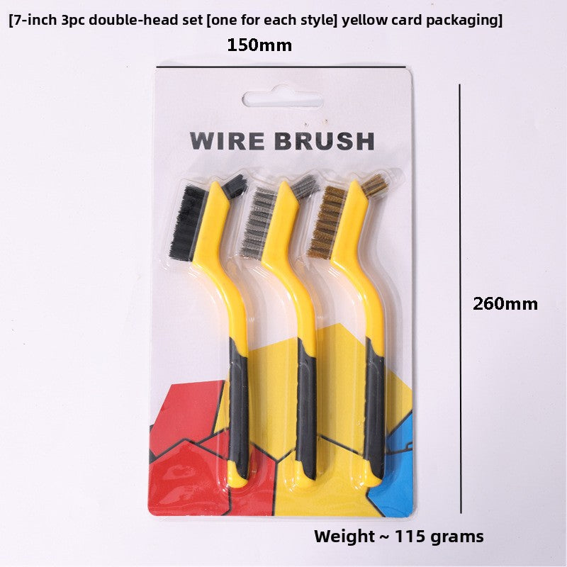 Nine-horse 3pc Double-head set of wire brushes