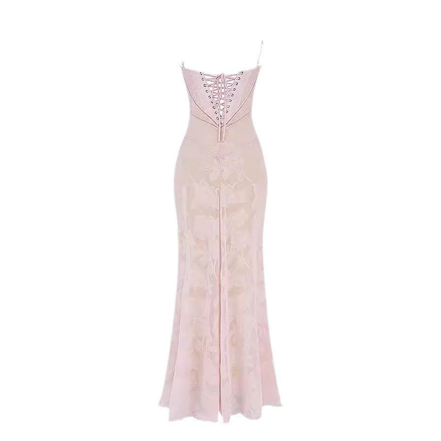 French Style Strap Niche Lace Sling Dress Women's New Fashion Autumn Fairy Skirt Vacation Casual Mid-length