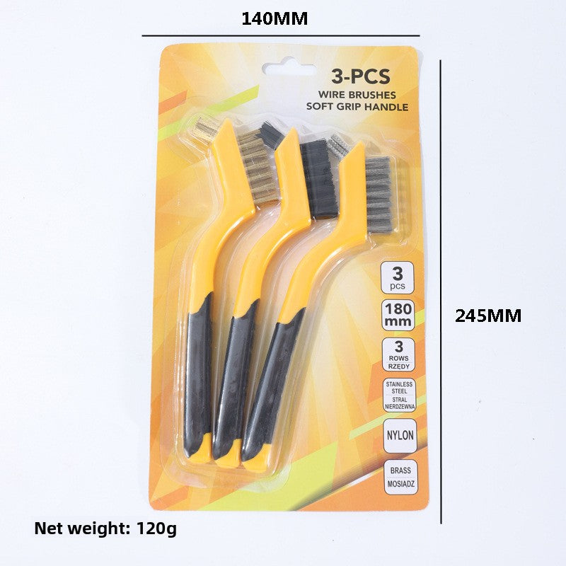 Nine-horse 3pc Double-head set of wire brushes