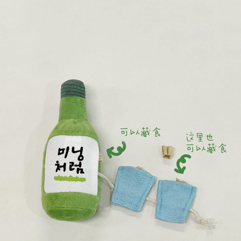 Cute pet teeth grinding, wine bottle making sounds, food hiding, sniffing toys