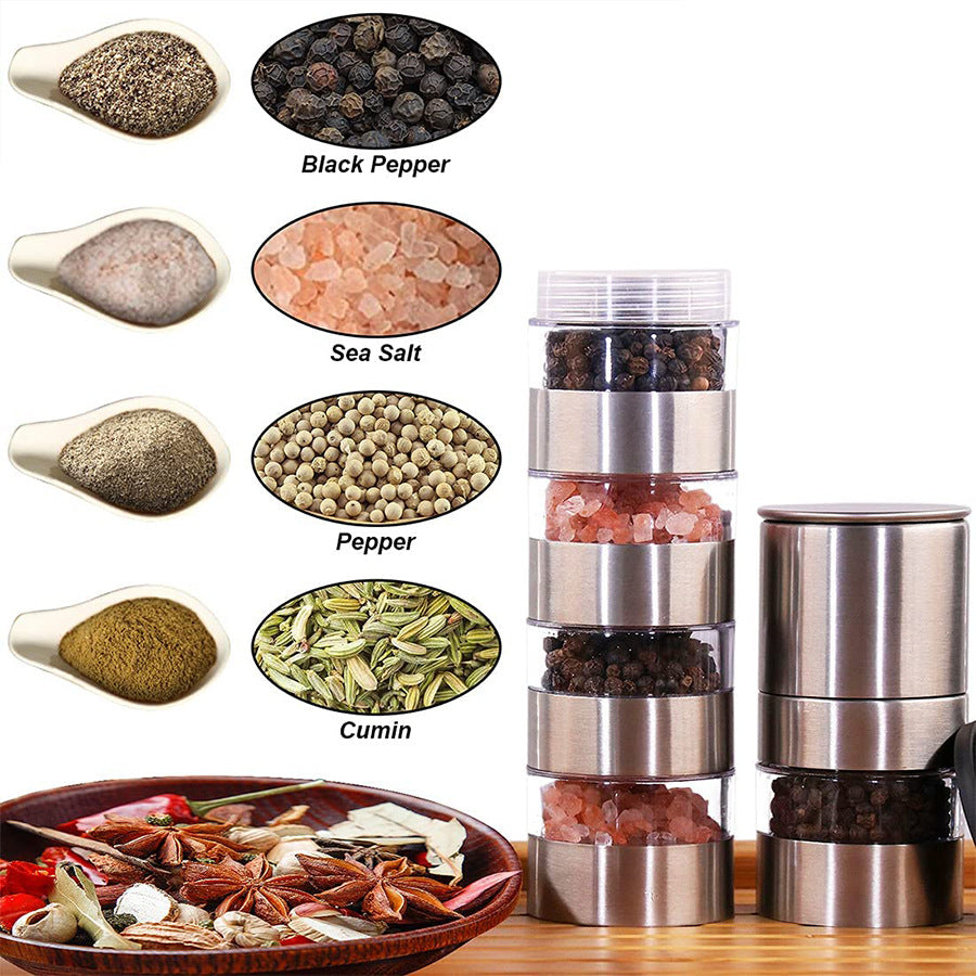 Stainless steel pepper grinder