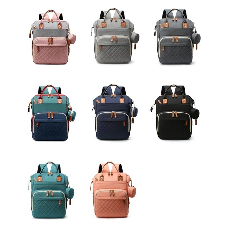 Lightweight Mommy Backpack with Foldable Baby Bed Stroller Compatible Large Capacity Diaper Bag