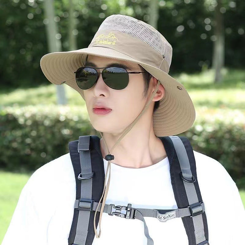 A 15CM wide-brim hat for men's outdoor use