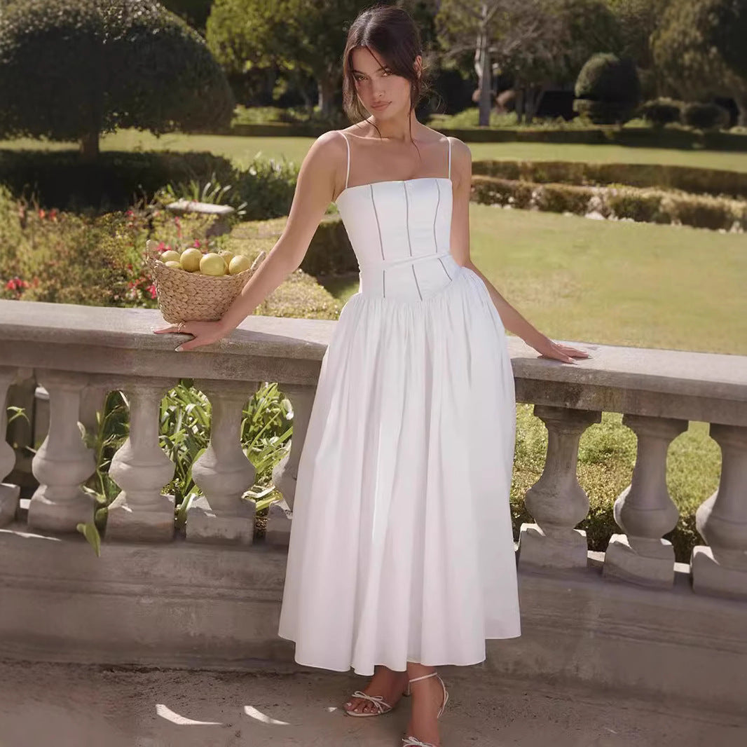 2024 Fairy Elegant Fashion High-end Sense French Sling Gentle Style Dress Slimming Floral Sling Dress
