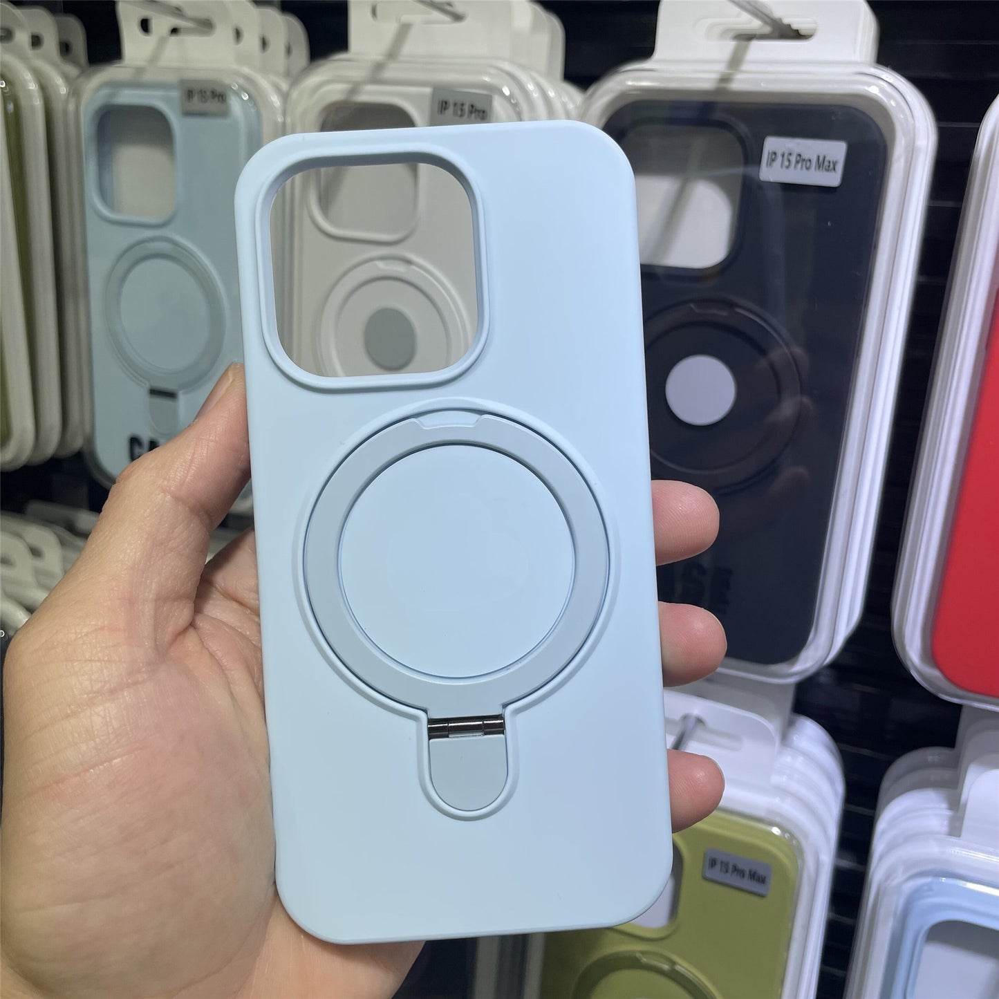 Liquid silicone fulcrum bracket Apple  magnetic suction phone case