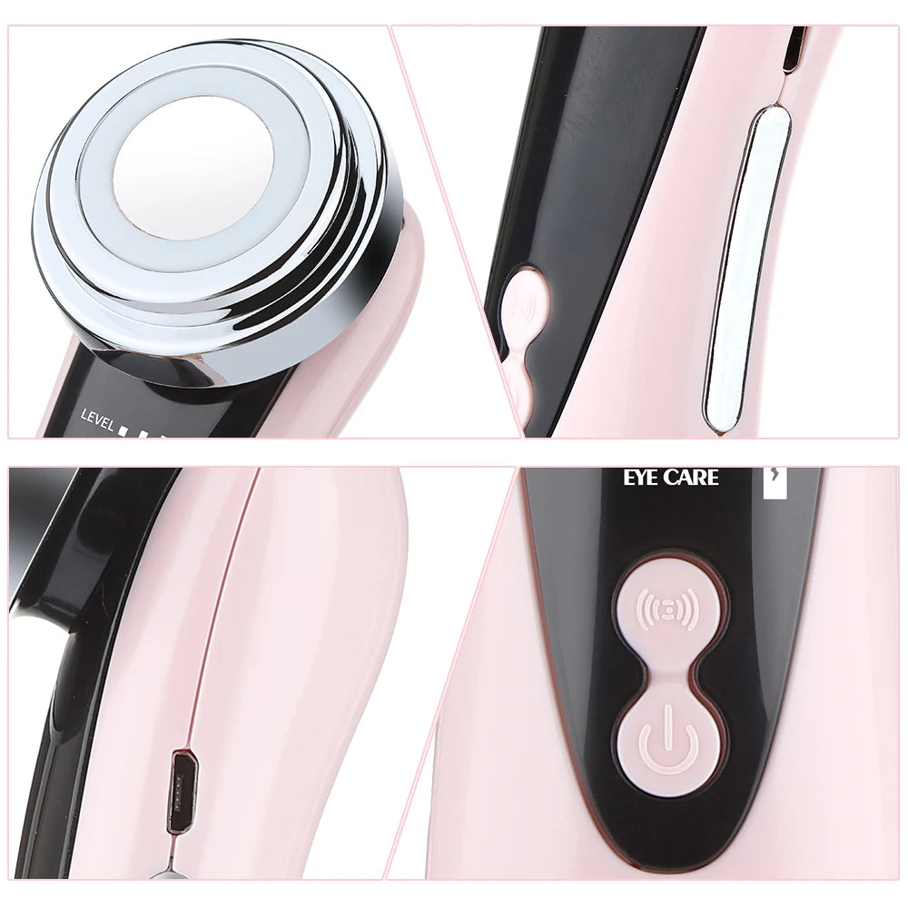 5-in-1 Face Massager – LED Rejuvenation, Lifting, and Anti-Aging Vibration