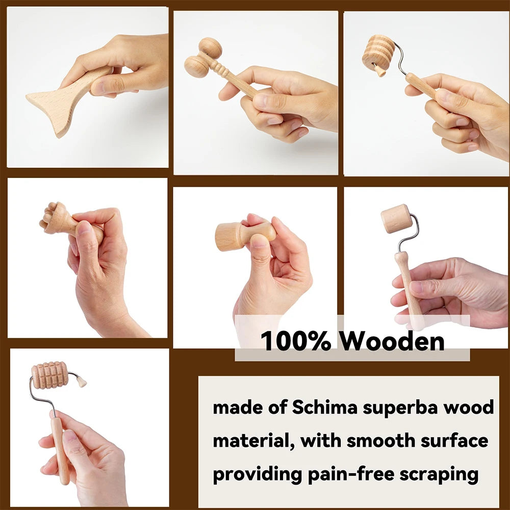 Wooden Face Massager – Wrinkle Remover, Lifting, and Guasha Skin Scraping