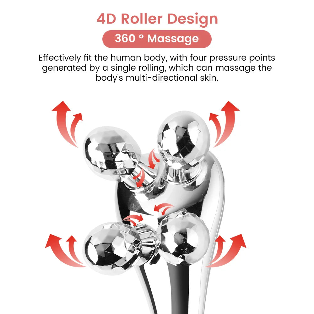 4D Face Lifting Roller Massager 360° Rotating for Skin Firming and Wrinkle Removal