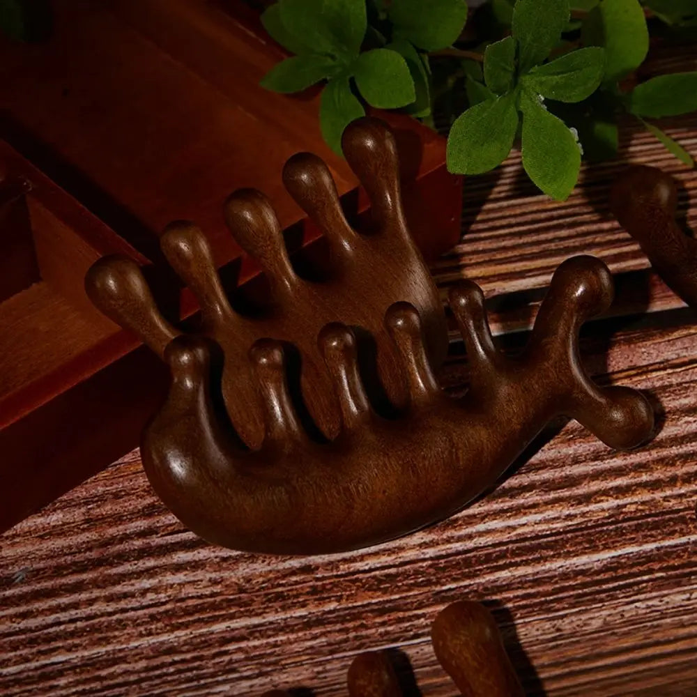 Therapy Massage Comb Head Face Scalp Gua Sha Massager Natural Facial Wide Tooth Guasha Scraping Body Massage