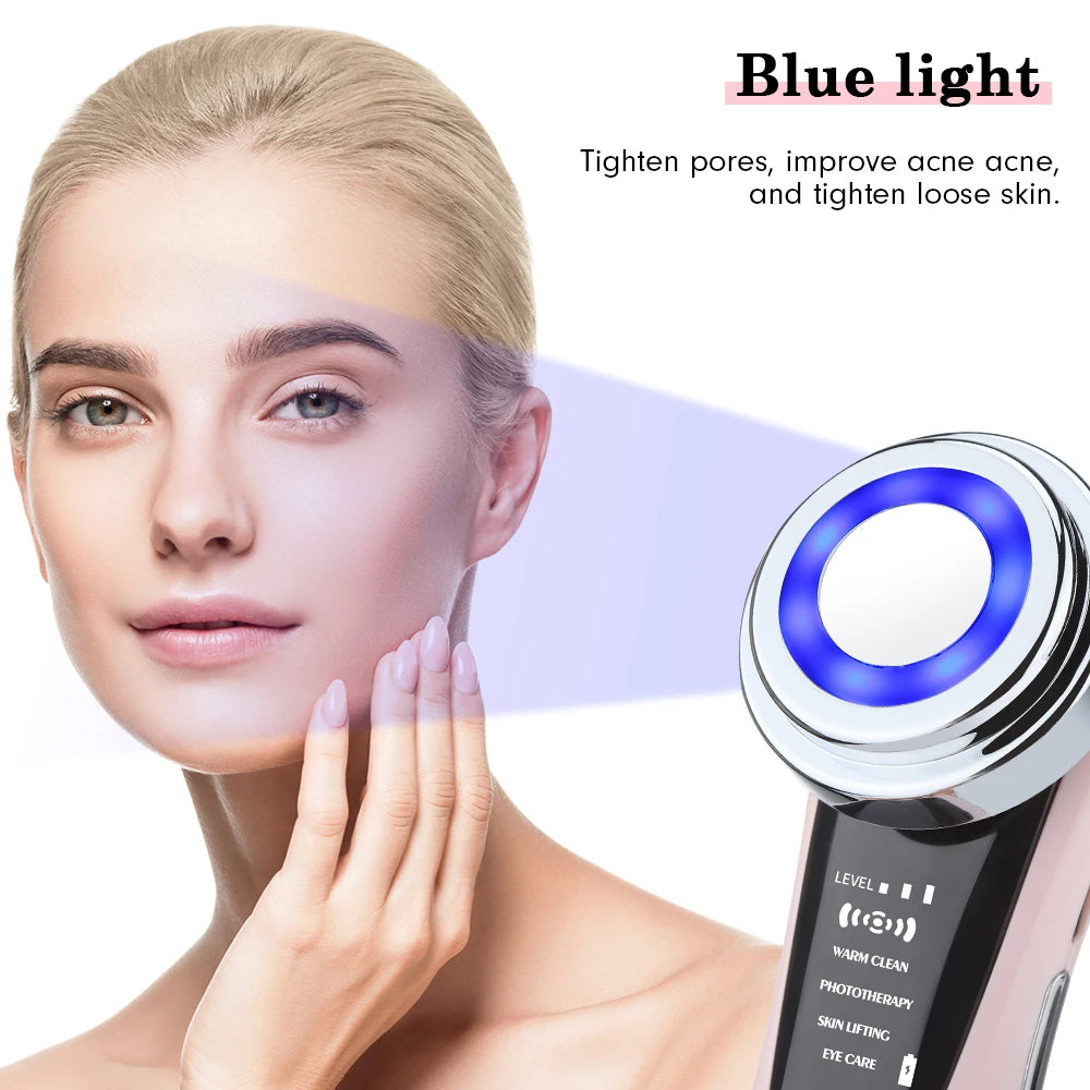 5-in-1 Face Massager – LED Rejuvenation, Lifting, and Anti-Aging Vibration