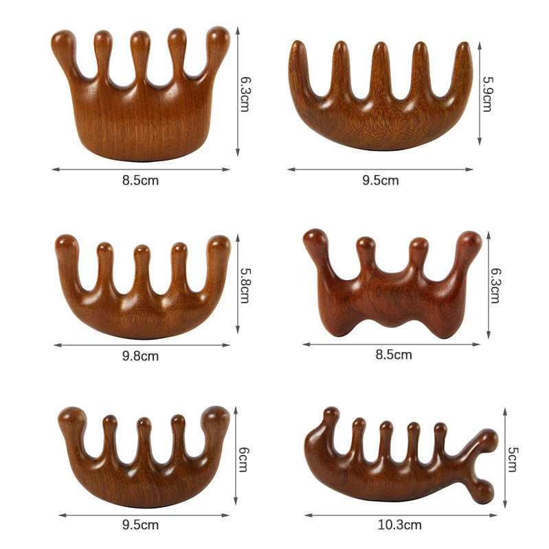 Therapy Massage Comb Head Face Scalp Gua Sha Massager Natural Facial Wide Tooth Guasha Scraping Body Massage
