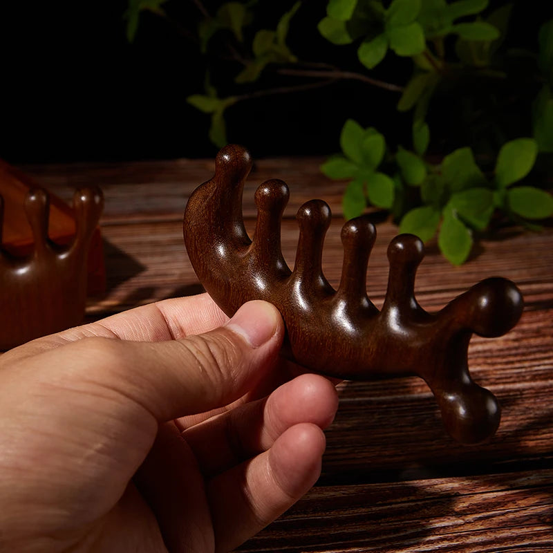 Sandalwood Gua Sha Massage Comb for Face & Body