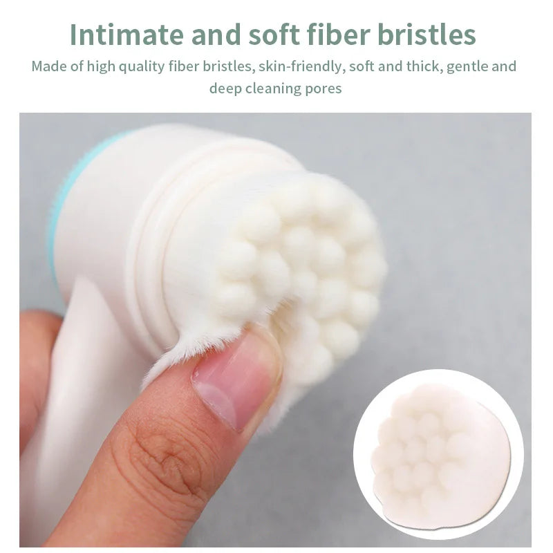 2-in-1 Silicone Face Cleansing Brush – Portable 3D Massage & Skin Care Tool