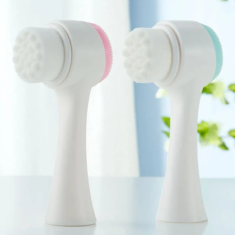 2-in-1 Silicone Face Cleansing Brush – Portable 3D Massage & Skin Care Tool