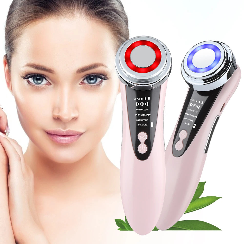 5-in-1 Face Massager – LED Rejuvenation, Lifting, and Anti-Aging Vibration