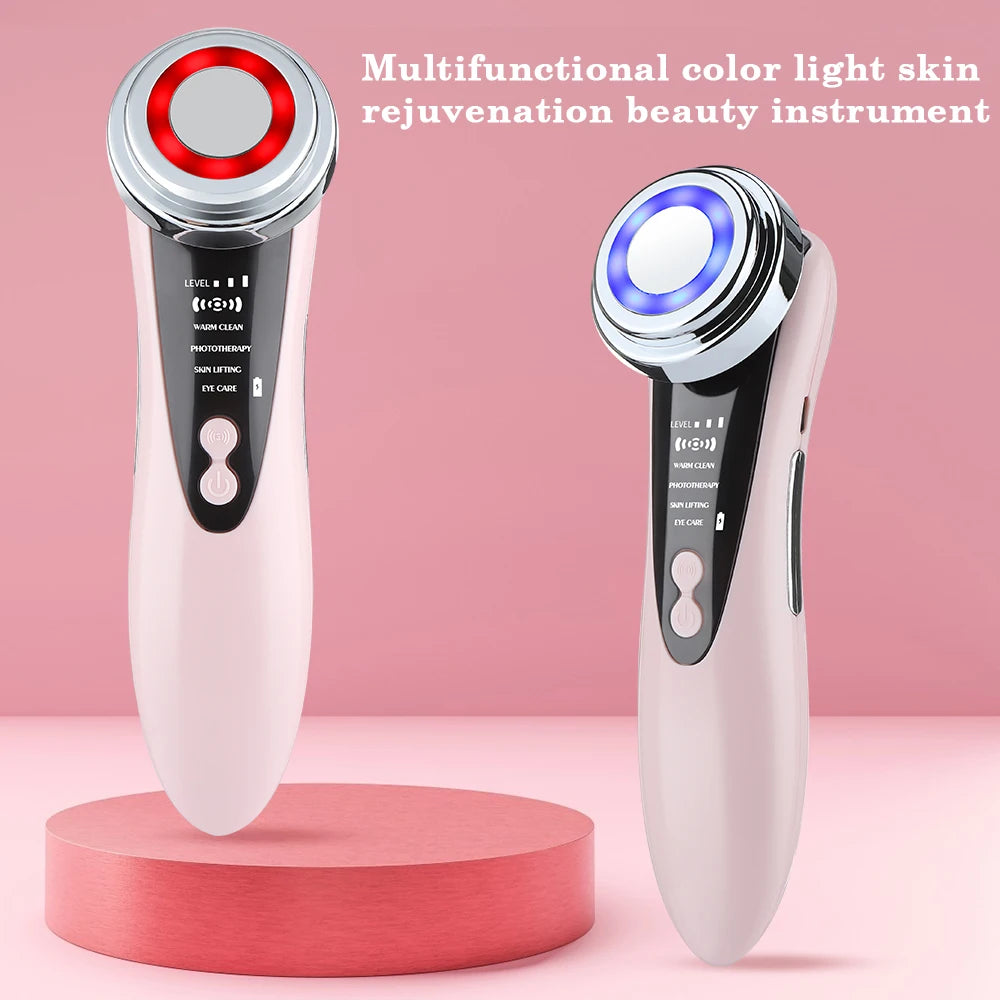 5-in-1 Face Massager – LED Rejuvenation, Lifting, and Anti-Aging Vibration