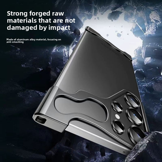 Frameless metal irregular four-corner anti-drop protective case