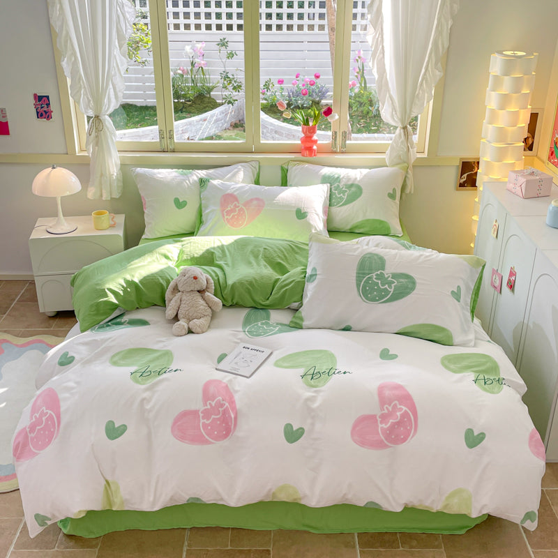 4-piece bedding set, pure cotton bed sheet and duvet cover