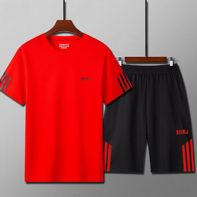 "Men's Quick-Dry Fitness Set ? Shorts & Short-Sleeve T-Shirt for Training, Running, Basketball"