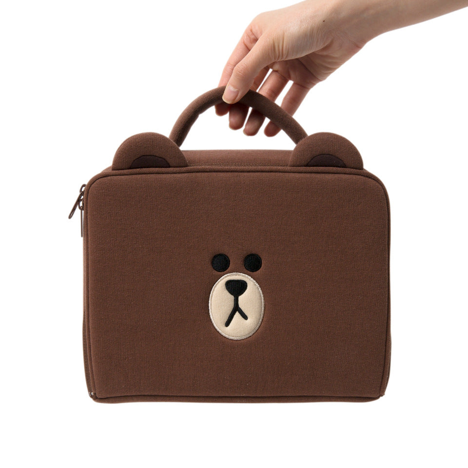 Cartoon Brown Bear Large Capacity Cosmetic Bag