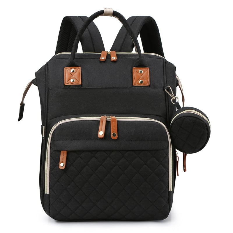 Lightweight Mommy Backpack with Foldable Baby Bed Stroller Compatible Large Capacity Diaper Bag