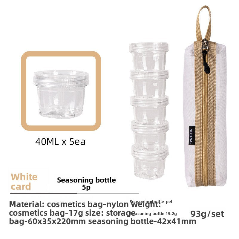 Outdoor portable spliced seasoning bottle 5 pieces suit