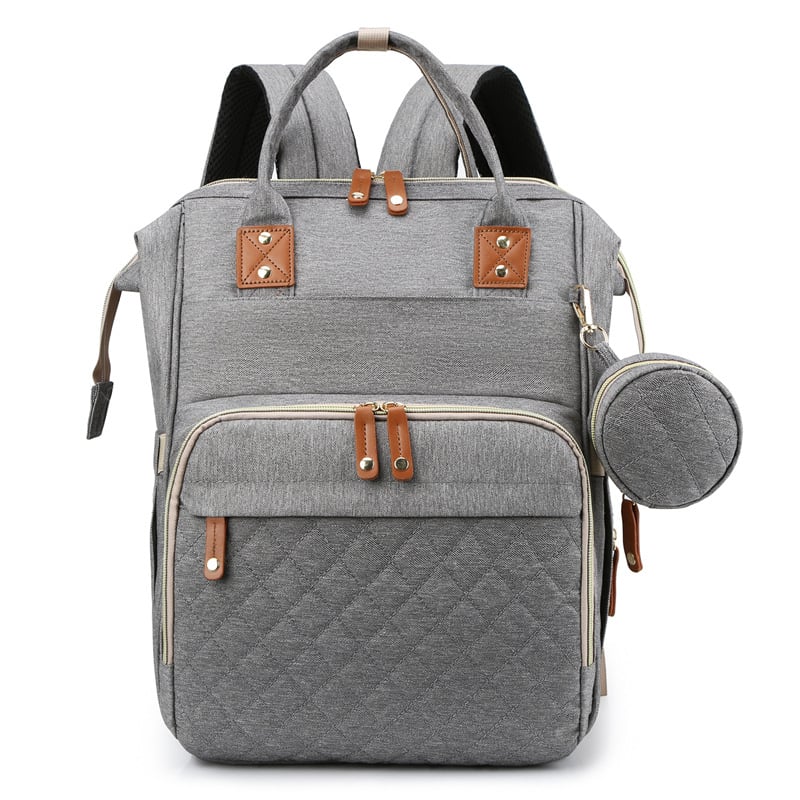 Lightweight Mommy Backpack with Foldable Baby Bed Stroller Compatible Large Capacity Diaper Bag