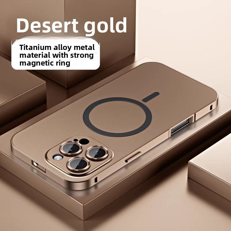 Aluminum alloy frame with glass lens phone caser